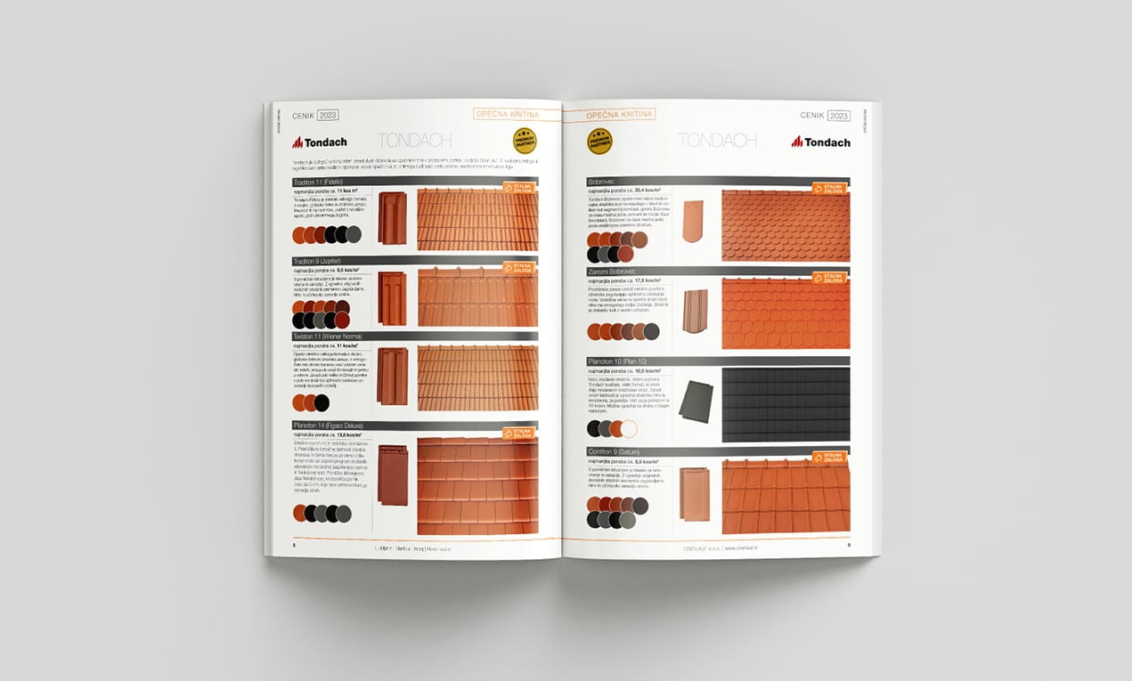 grafično oblikovanje ter postavitev cenika